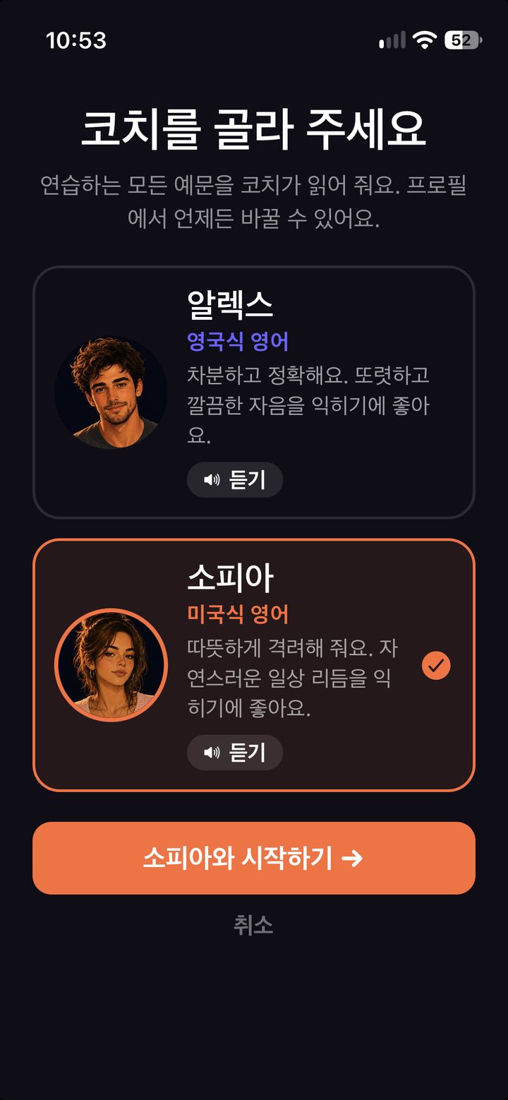 영국식 또는 미국식 코치 고르기